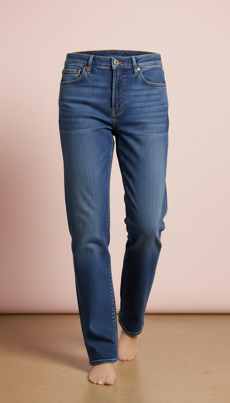 Essential Straight-Leg Jeans Cotton Blend