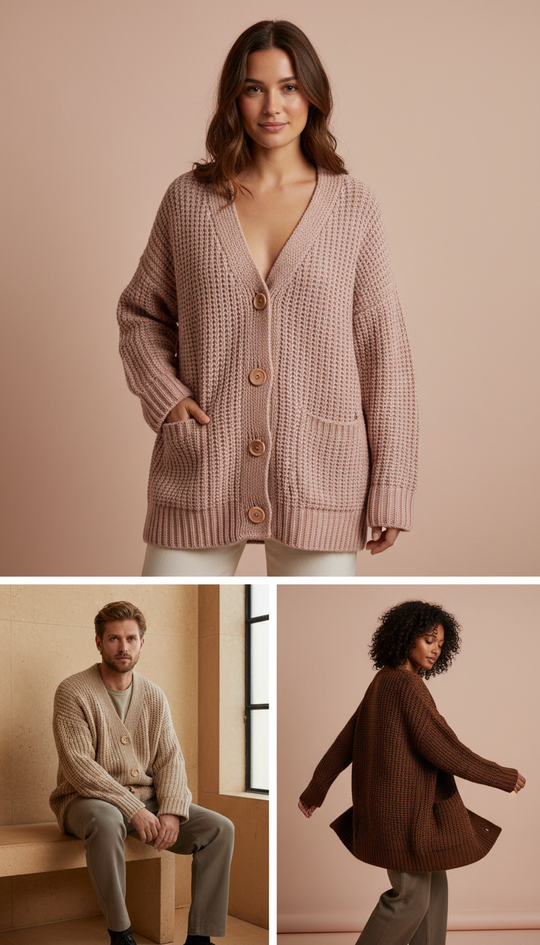 Relaxed Fit Knit Cardigan